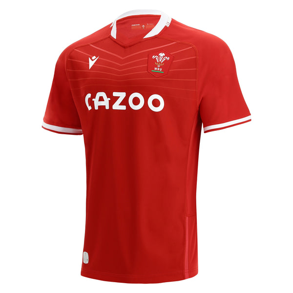 Macron Wales Official WRU Kids Home Rugby Shirt