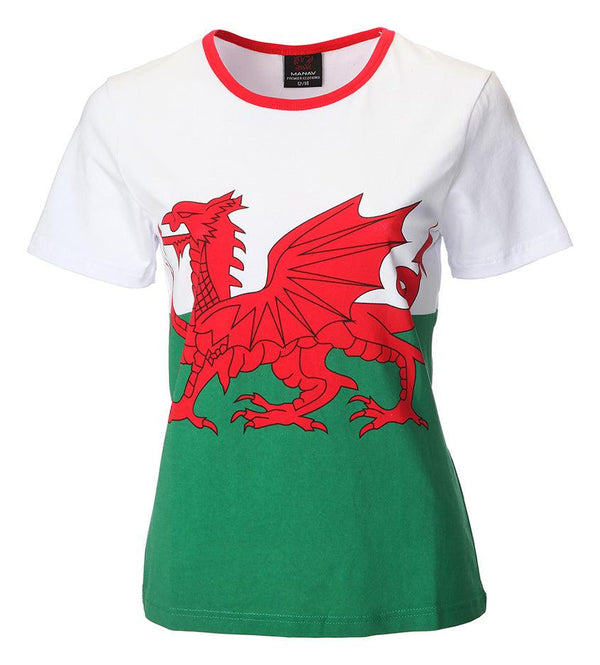 Womens Welsh Wales Flag Skinni Fit T-Shirt