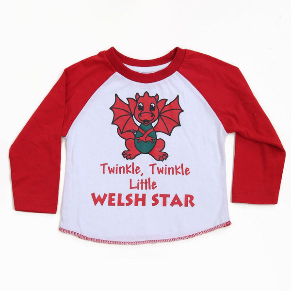 Baby Twinkle Twinkle Little Welsh Wales Star Raglan T-Shirt
