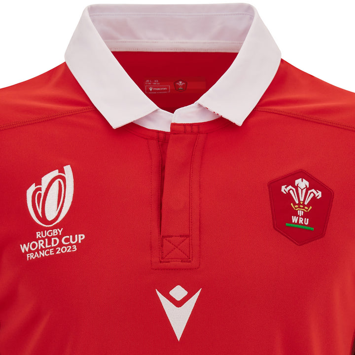 Macron Wales WRU RWC 2023 Kids Home Rugby Shirt