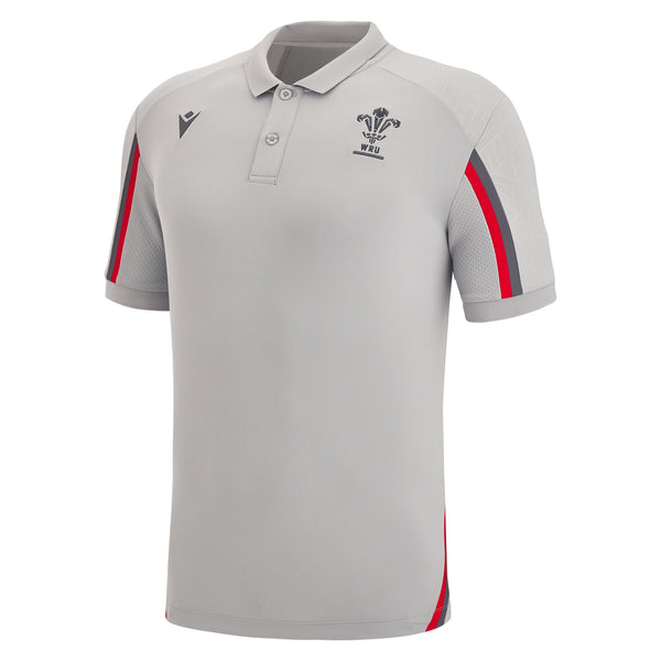 Macron Wales WRU 22/23 Mens Travel Official Player Poly Tech Polo