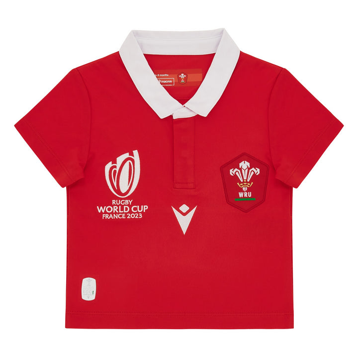 Macron Wales WRU RWC 2023 Baby Home Rugby Shirt