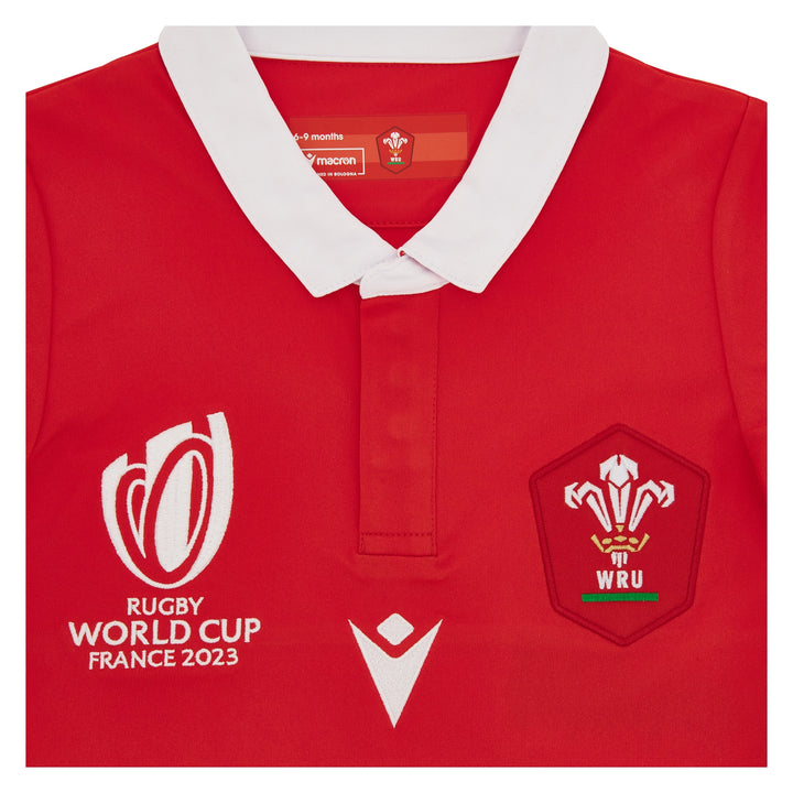 Macron Wales WRU RWC 2023 Baby Home Rugby Shirt