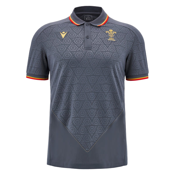 Macron Wales WRU 24/25 Adults Travel Poly Rugby Polo