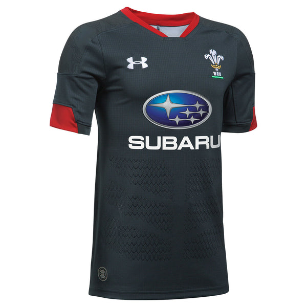 Under Armour Wales WRU 17/18 Away Kids Supporters Rugby Shirt 