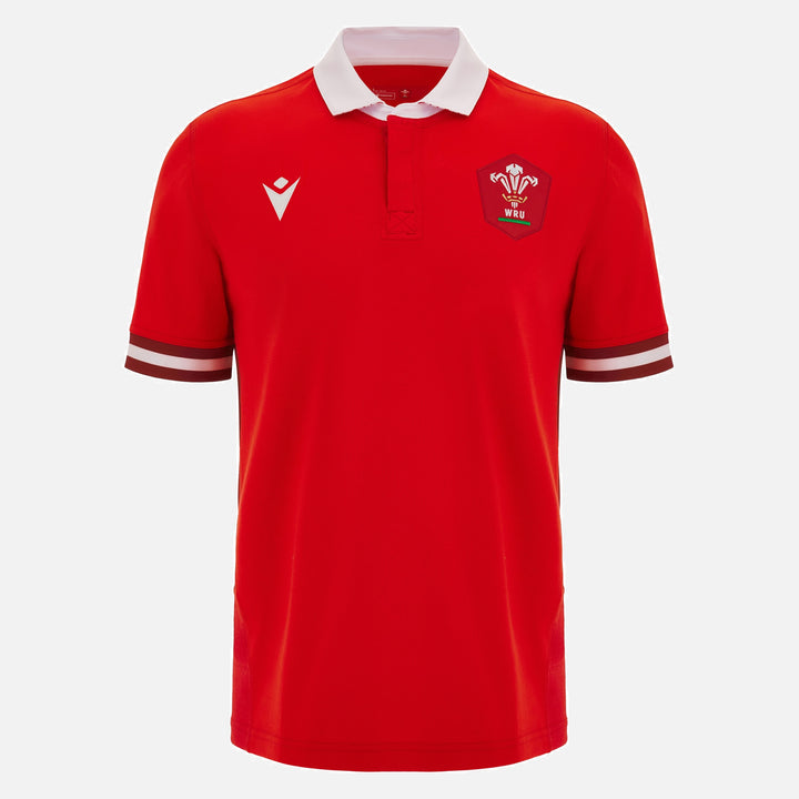 Macron Wales WRU 23/24 HOME 6 Nations S/S Rugby Shirt Adults