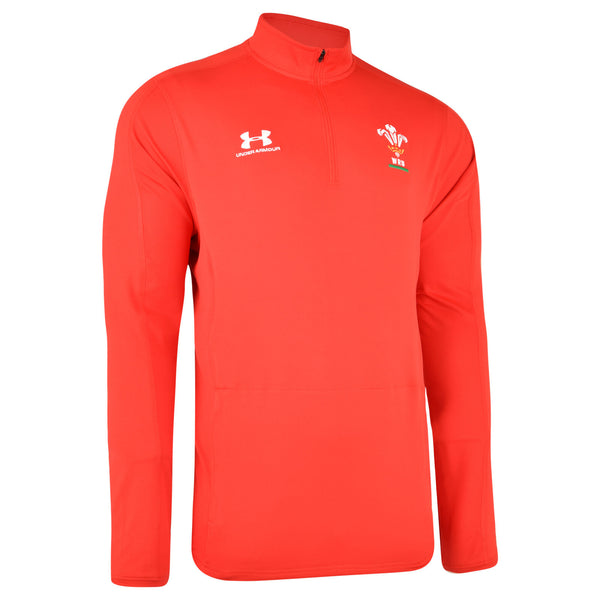 Under Armour WRU Wales Adults 1/4 Zip Jacket - Red