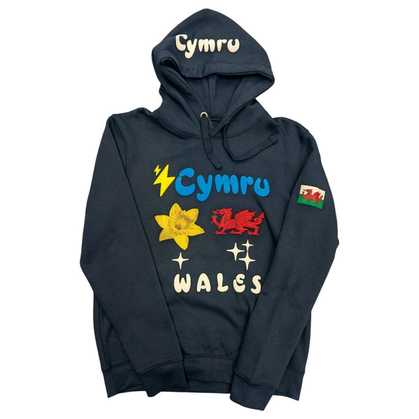 Wales Cymru Adults Puff Print Welsh Hoodie