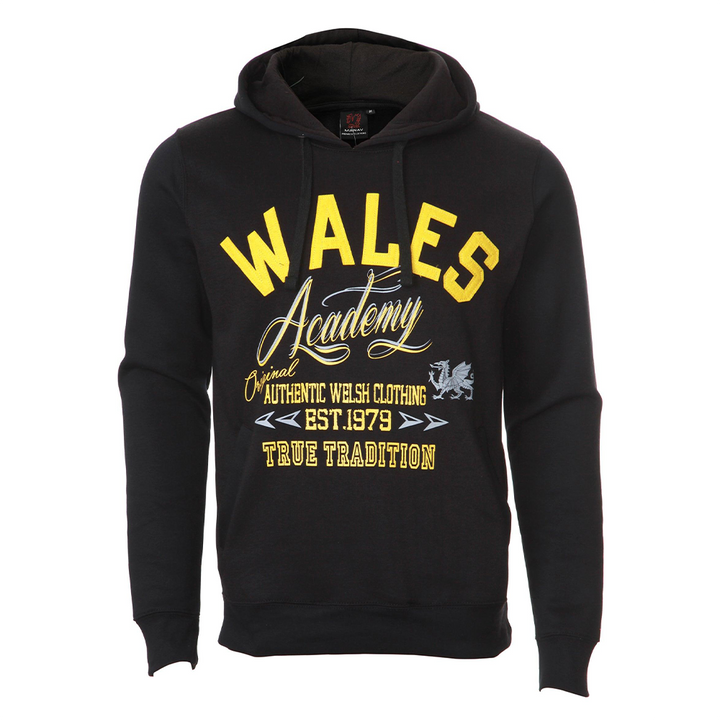 Wales Cymru Adults Black Academy 'WALES' Hoodie