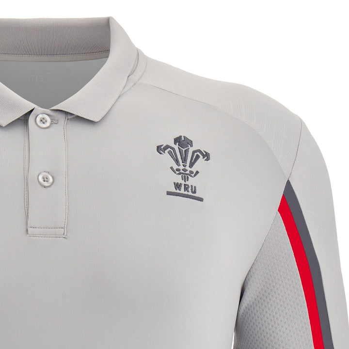 Macron Wales WRU 22/23 Mens Travel Official Player Poly Tech Polo