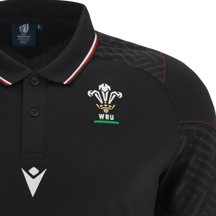 Macron Wales WRU RWC 2023 Mens Travel Polo