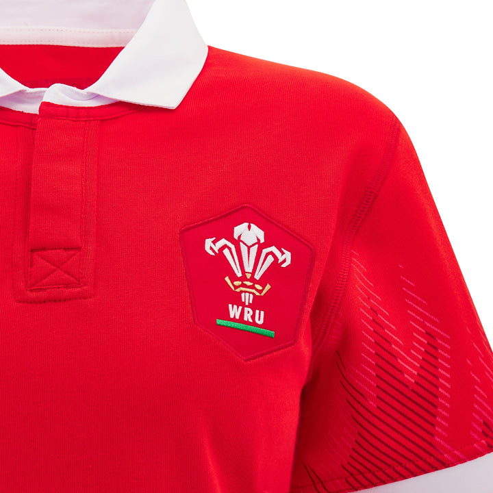 Macron Wales WRU 24/25 Womens Six Nations Home Cotton Rugby Shirt