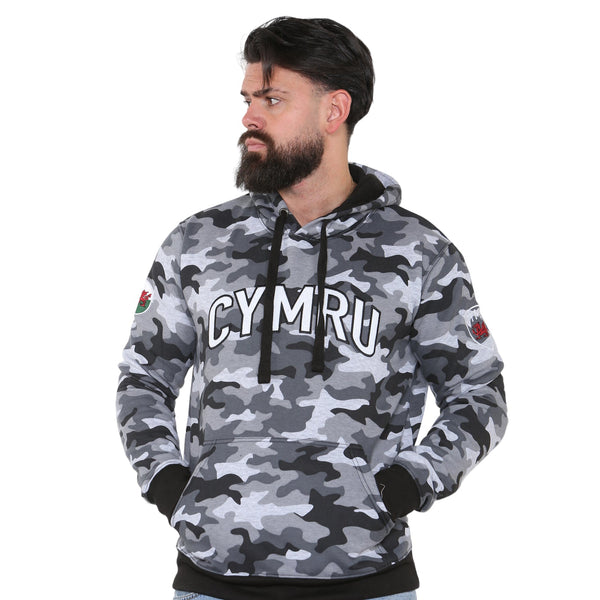 Wales Cymru Adults Grey Camo Hoodie