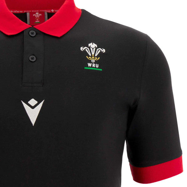 Macron WRU RWC 2023 Polo S/S Adults Black