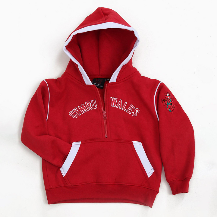 Wales Cymru Kids 1/4 Zip Hoodie