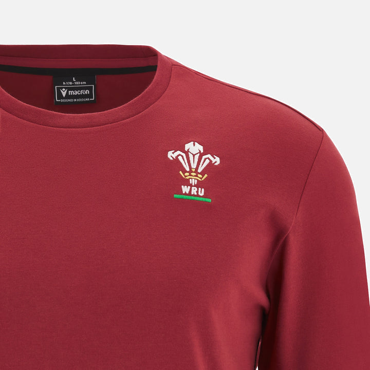 Macron Wales WRU 23/24 Travel 6 Nations Cotton Rugby Shirt 