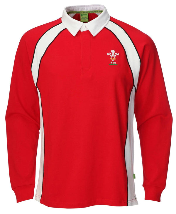 Official WRU Wales Welsh Mens Long Sleeve Classic Rugby Shirt