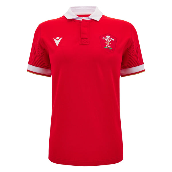 Macron Wales WRU 24/25 Womens Six Nations Home Cotton Rugby Shirt