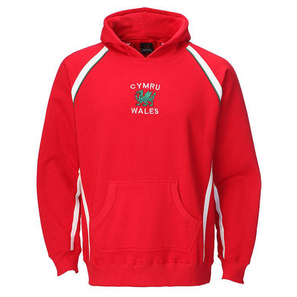 Wales Cymru Adults Red Welsh Overhead Hoodie