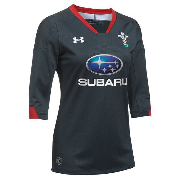Under Armour Official WRU Wales Away 17/18 Womens Supporters Rugby Shirt   