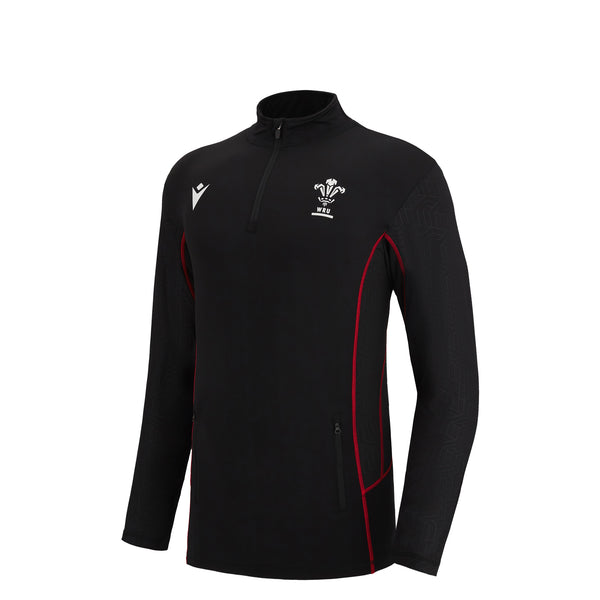 Macron Wales Official WRU 22/23 Kids Rugby Travel ¼ Zip Jacket