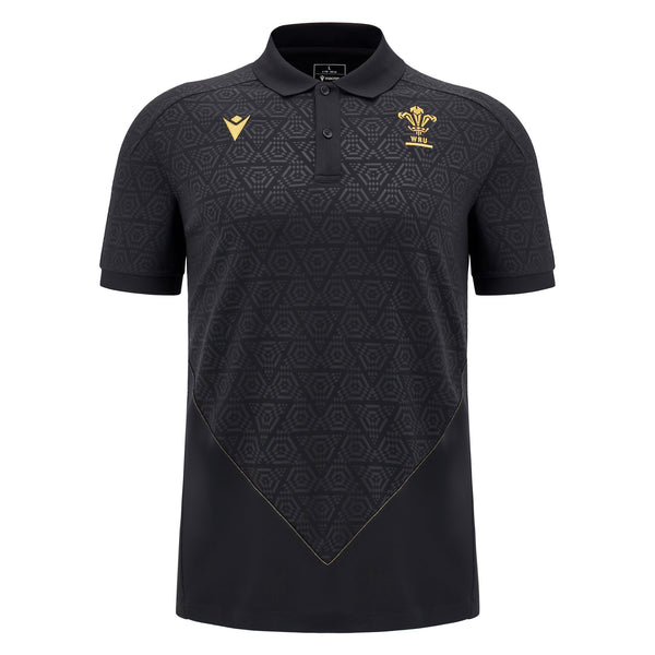 Macron Wales WRU 24/25 Adults Travel Poly Rugby Polo 