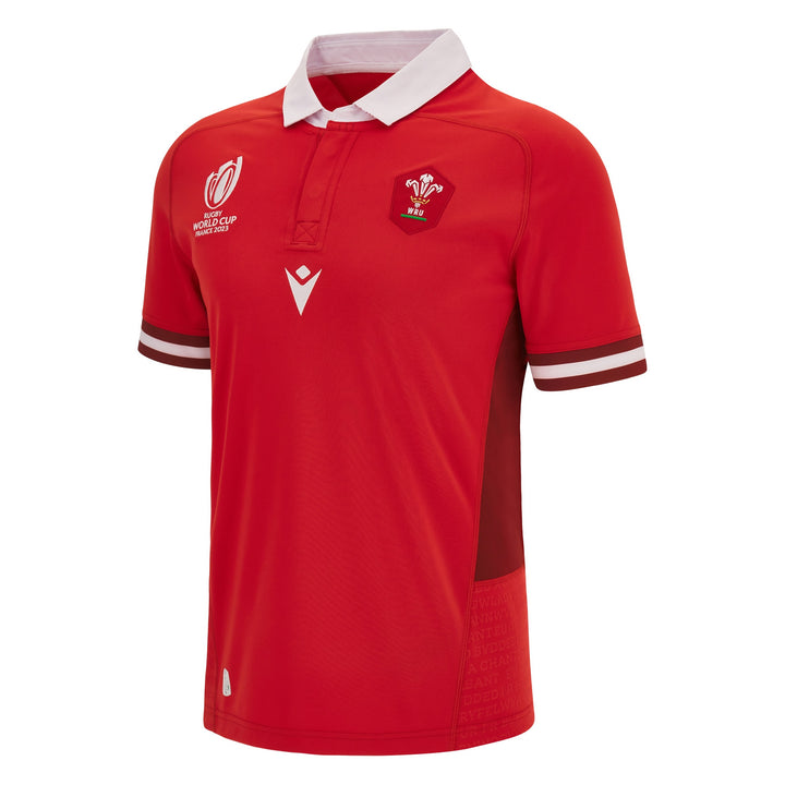 Macron Wales WRU RWC 2023 Mens Home Rugby Shirt