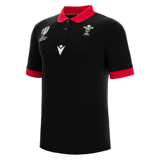 Macron WRU RWC 2023 Polo S/S Adults Black