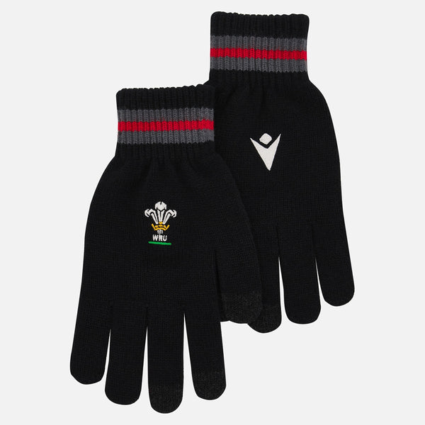 Macron Wales Official WRU Warm Grip Gloves Smartphone Touch