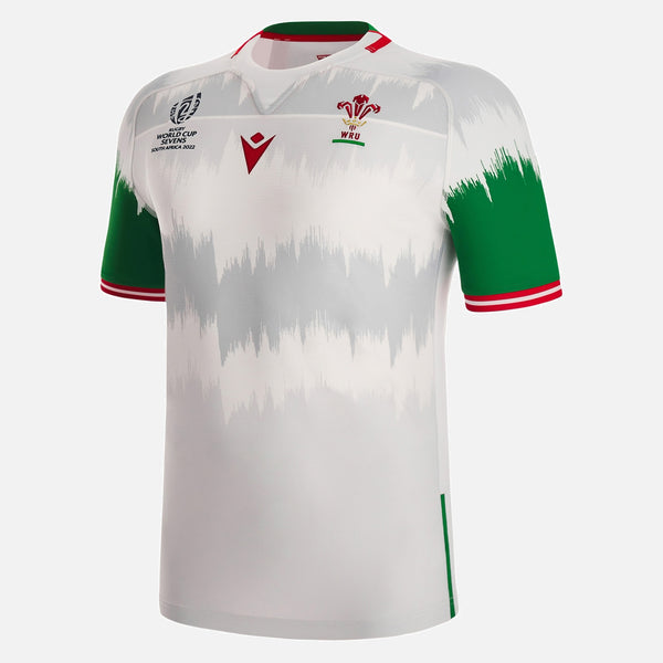 Macron Wales WRU RWC 2023 Away 7s Mens Techincal Rugby Shirt