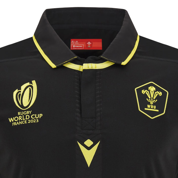 Macron Wales WRU RWC 2023 Kids Away Rugby Shirt