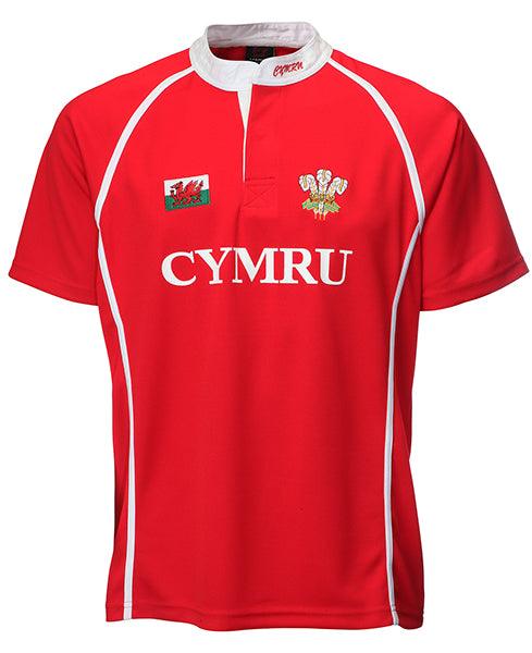 Wales Cymru Mens Cooldry Wales Rugby Shirt