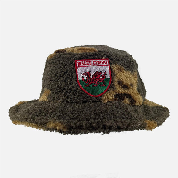 Wales Badge Teddy Bear Winter Bucket Hat