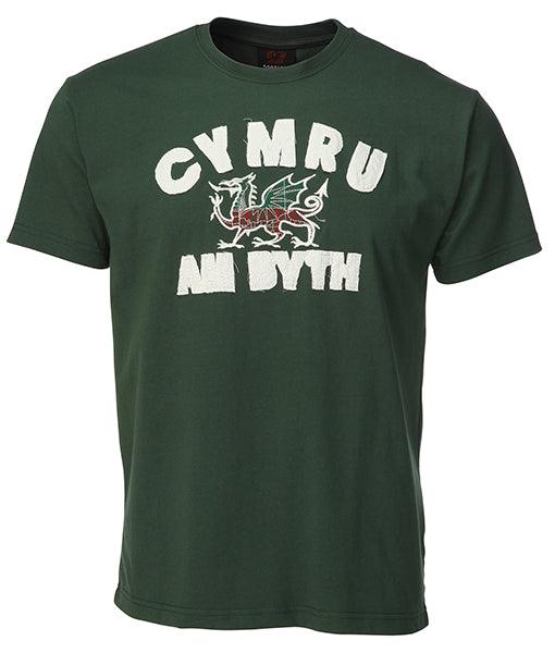 Wales Cymru Mens 'Cymru am Byth' Dragon T-Shirt