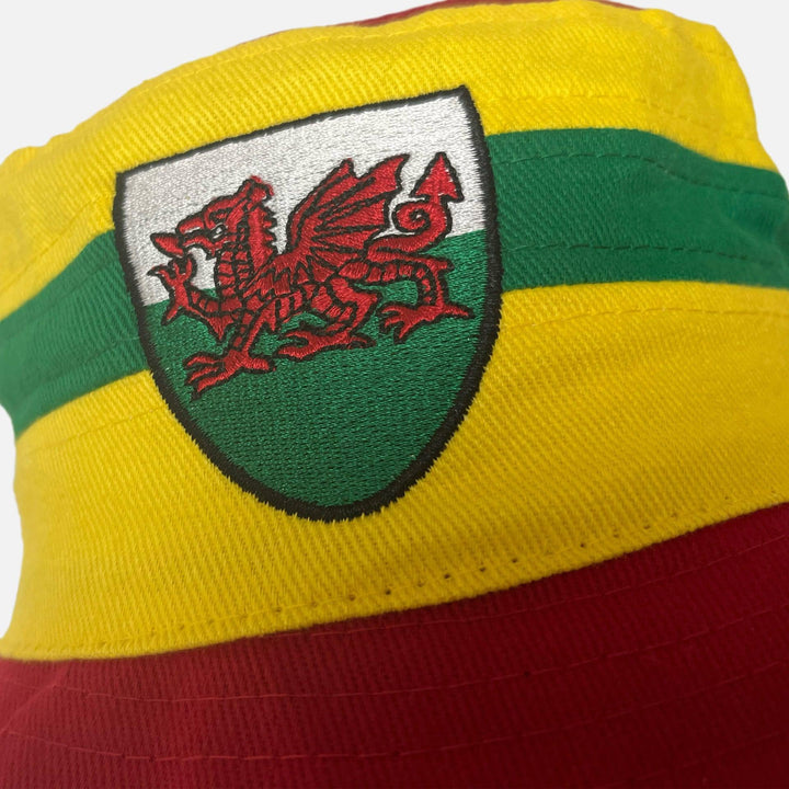 Welsh Wales Bucket Hat Stripe Gold
