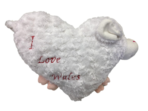 Sheep 'I Love Wales' Heart Cushion