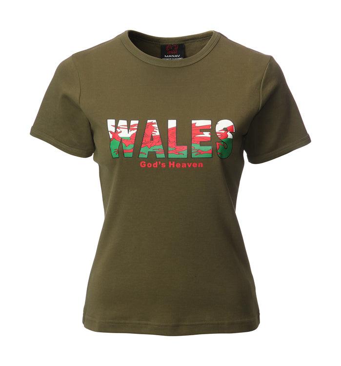 Womens 3D Wales Printed Skinni Fit T-Shirt