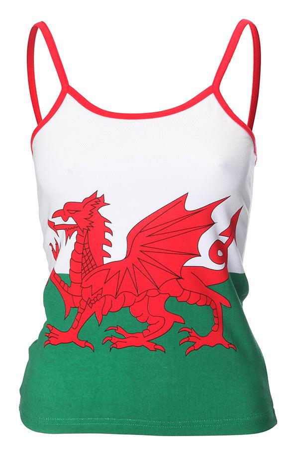 Womens Welsh Wales Flag Camisole