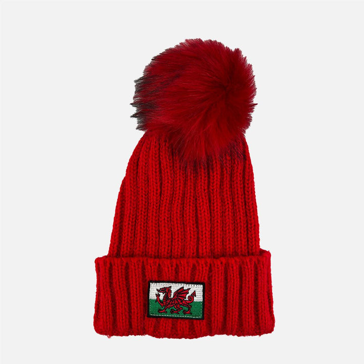Wales Flag Red Bobble Hat