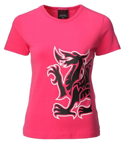 Wales Cymru Womens Dragon Skinni Fit T-Shirt