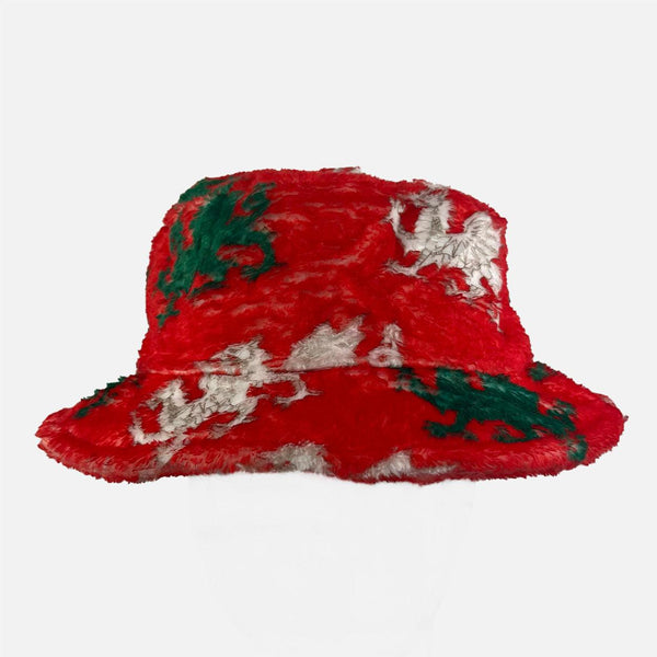 Multi Welsh Wales Dragon Fleece Bucket Hat