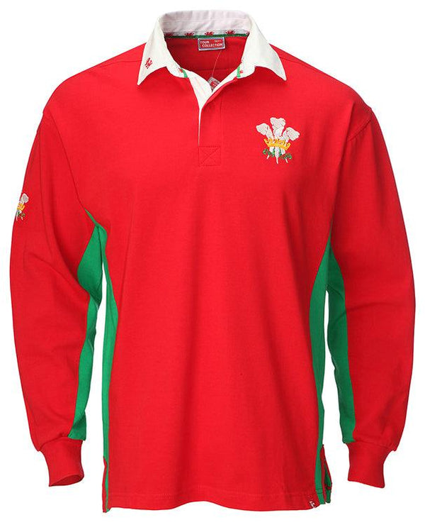 Wales Cymru Mens Tour Long Sleeve Rugby Shirt