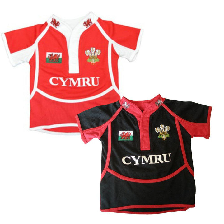 Kids New Cooldry Welsh Wales Rugby Shirt