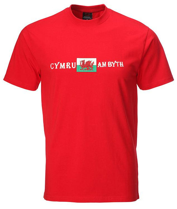 Wales Cymru Mens Flag Cymru Am Byth T-Shirt
