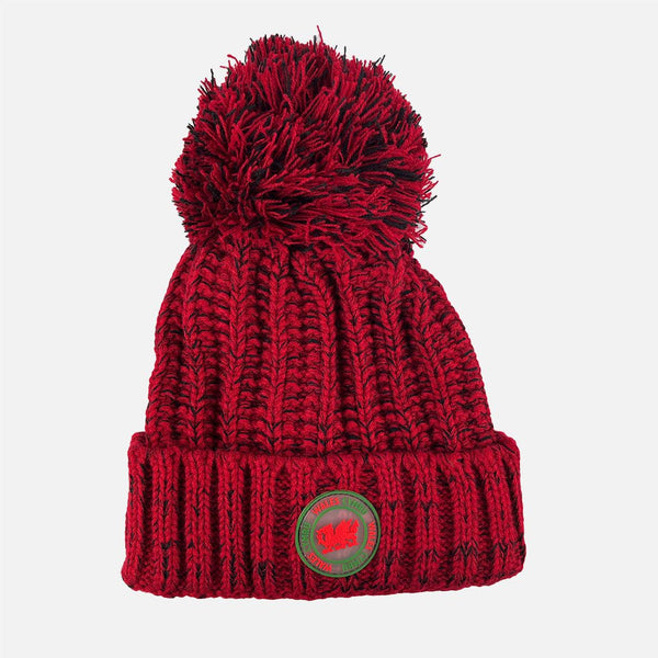 Wales Red Flek Bobble Hat