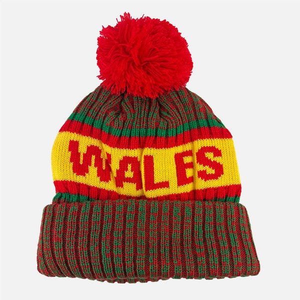 Wales Gold Stripe Bobble Hat