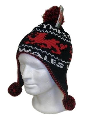 Wales Cymru Kids Bobble Peruvian Hat