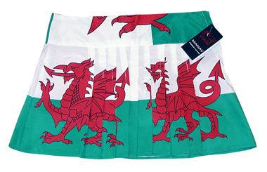 Womens Welsh Wales Flag Kilt Skirt