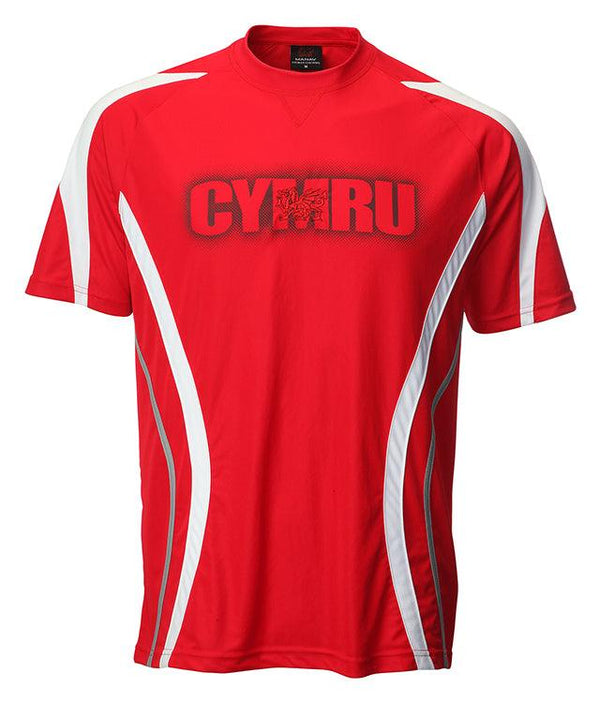 Wales Cymru Mens 'Aaran' Cool Red T-Shirt