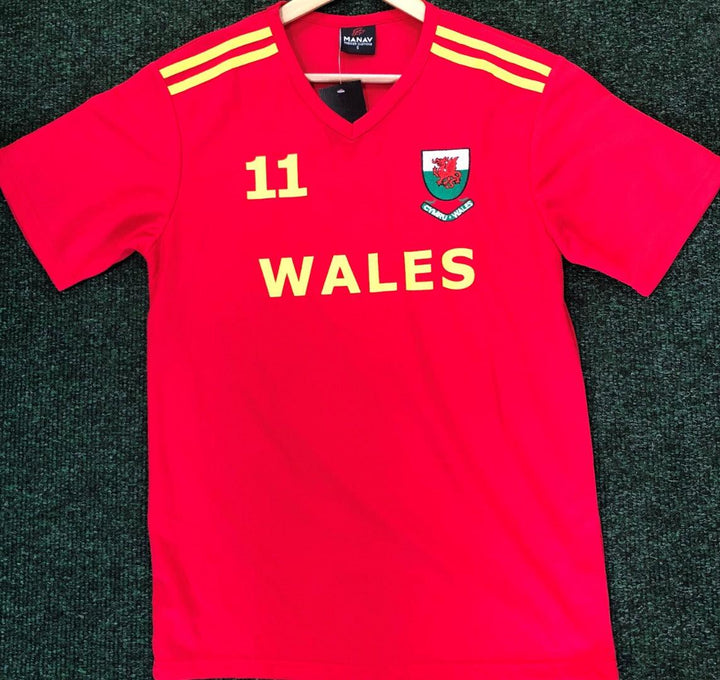 Poly V-Neck Gold Football Shirt 11 Wales